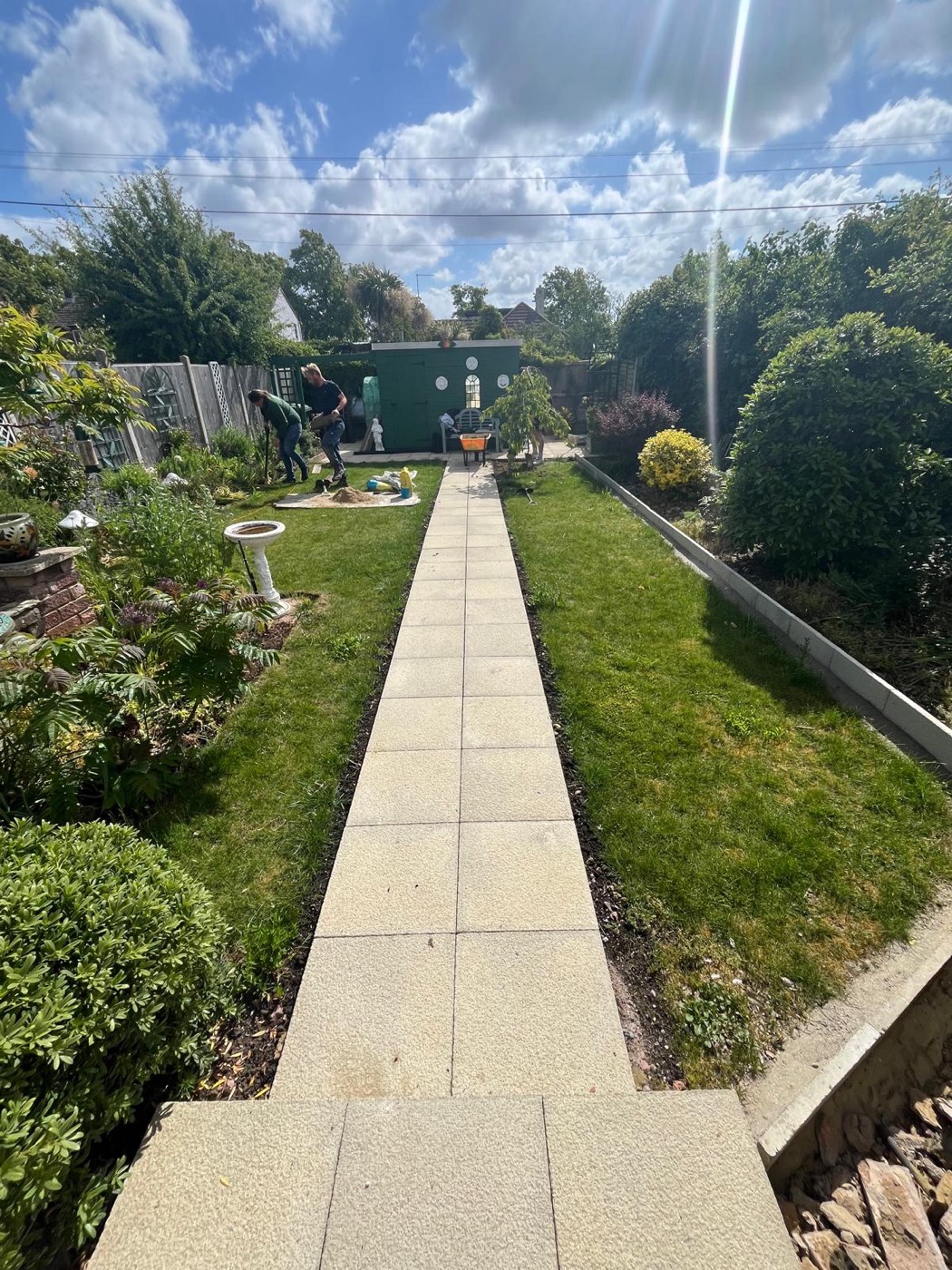 Tired garden and path mid-build